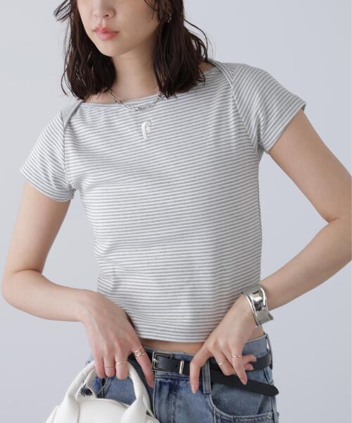 FREE'S MART(フリーズマート)の「◆ワンポイント刺繍ボートネックカットソー(Tシャツ/カットソー・レディース・ネイビー/グレー系その他/ブラック系その他・FREE)」の21枚目の写真
