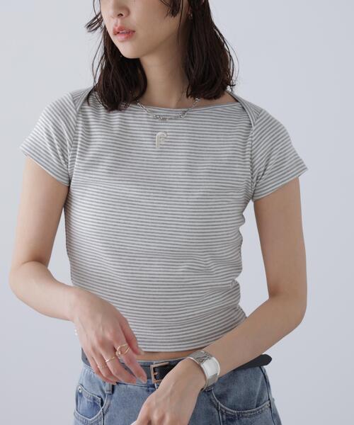 FREE'S MART(フリーズマート)の「◆ワンポイント刺繍ボートネックカットソー(Tシャツ/カットソー・レディース・ネイビー/グレー系その他/ブラック系その他・FREE)」の20枚目の写真