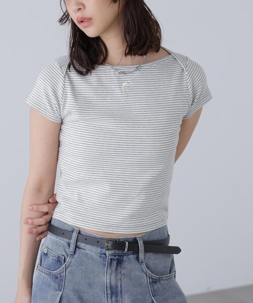 FREE'S MART(フリーズマート)の「◆ワンポイント刺繍ボートネックカットソー(Tシャツ/カットソー・レディース・ネイビー/グレー系その他/ブラック系その他・FREE)」の19枚目の写真