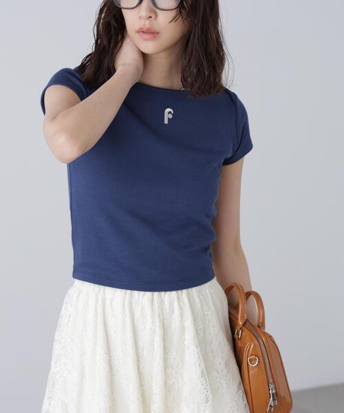 FREE'S MART(フリーズマート)の「◆ワンポイント刺繍ボートネックカットソー(Tシャツ/カットソー・レディース・ネイビー/グレー系その他/ブラック系その他・FREE)」の8枚目の写真