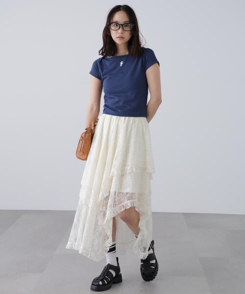 FREE'S MART(フリーズマート)の「◆ワンポイント刺繍ボートネックカットソー(Tシャツ/カットソー・レディース・ネイビー/グレー系その他/ブラック系その他・FREE)」の5枚目の写真