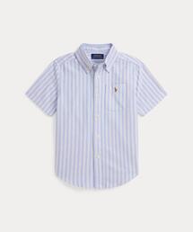 ストライプド コットン オックスフォード ショートスリーブ シャツ