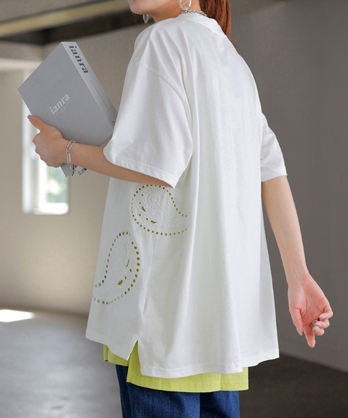 HUG.U(ハグユー)の「ひんやり刺繍半袖T(Tシャツ/カットソー・レディース・ブラック/ホワイト・FREE)」の13枚目の写真