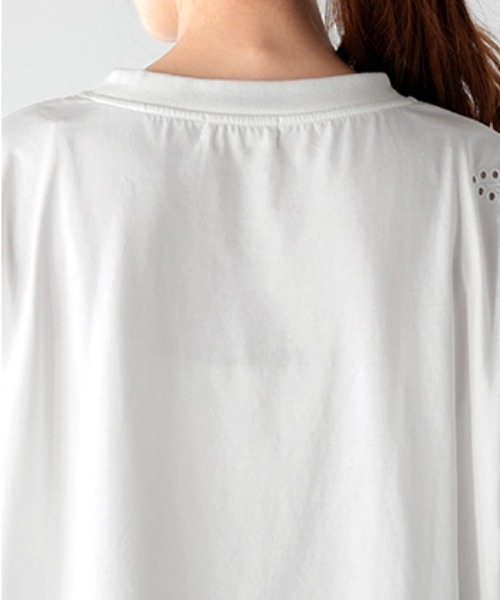 HUG.U(ハグユー)の「ひんやり刺繍半袖T(Tシャツ/カットソー・レディース・ブラック/ホワイト・FREE)」の8枚目の写真