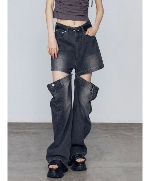 デニム・ジーパン [PANDORAFIT] WIDE Marondi Jeans Western Outfits Straight Leg Jeans City Chic Basic & Thermal