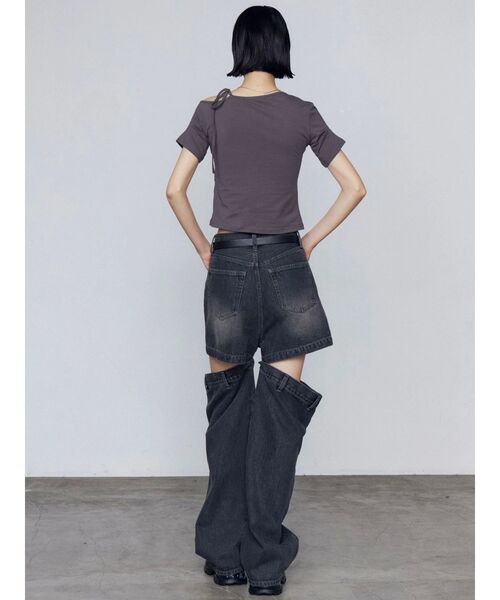 EMODA（エモダ）の「サイドオープンルーズジーンズ（デニムパンツ・レディース・ライトブルー/ブラック・SMALL/MEDIUM）」の8枚目の写真