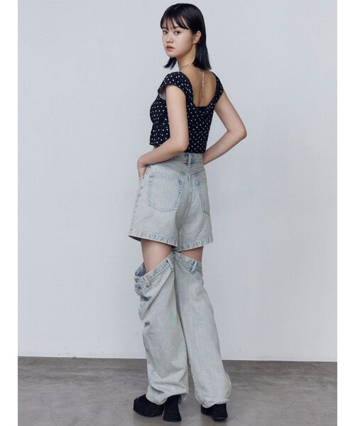 EMODA（エモダ）の「サイドオープンルーズジーンズ（デニムパンツ・レディース・ライトブルー/ブラック・SMALL/MEDIUM）」の20枚目の写真