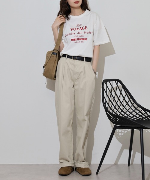 myke(ミーカ)の「myke 英字プリントビッグシルエットTシャツ(Tシャツ/カットソー・レディース・ホワイト/ブラック/ブルー/オフホワイト・M)」の6枚目の写真