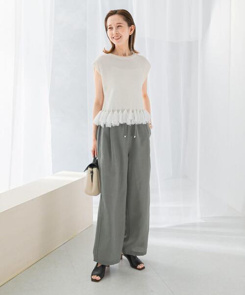 URBAN RESEARCH ROSSO WOMEN（アーバンリサーチ　ロッソ）の「『UR TECH DRYLUXE』イージードロストパンツ（その他パンツ・レディース・ライトカーキ/ダークブラウン・36/38）」の12枚目の写真