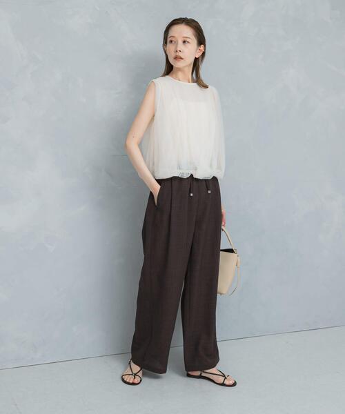 URBAN RESEARCH ROSSO WOMEN（アーバンリサーチ　ロッソ）の「『UR TECH DRYLUXE』イージードロストパンツ（その他パンツ・レディース・ライトカーキ/ダークブラウン・36/38）」の22枚目の写真