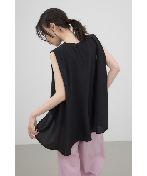 crie conforto(クリーコンフォルト)の「ショルダータックフレアープルオーバー(Tシャツ/カットソー・レディース・ホワイト/ブラック・FREE)」の4枚目の写真