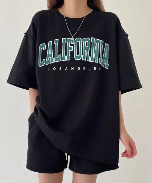 NEW GENTLEMAN(ニュージェントルマン)の「【2点SET】CALIFORNIA セットアップ T&ショーツ(Tシャツ/カットソー・メンズ・ライトグレー/ブラック/グレー・M/L/XL)」の2枚目の写真