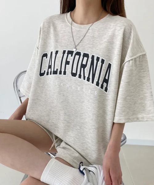 NEW GENTLEMAN(ニュージェントルマン)の「【2点SET】CALIFORNIA セットアップ T&ショーツ(Tシャツ/カットソー・メンズ・ライトグレー/ブラック/グレー・M/L/XL)」の4枚目の写真