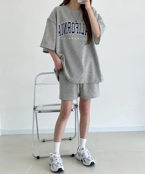NEW GENTLEMAN(ニュージェントルマン)の「【2点SET】CALIFORNIA セットアップ T&ショーツ(Tシャツ/カットソー・メンズ・ライトグレー/ブラック/グレー・M/L/XL)」の21枚目の写真