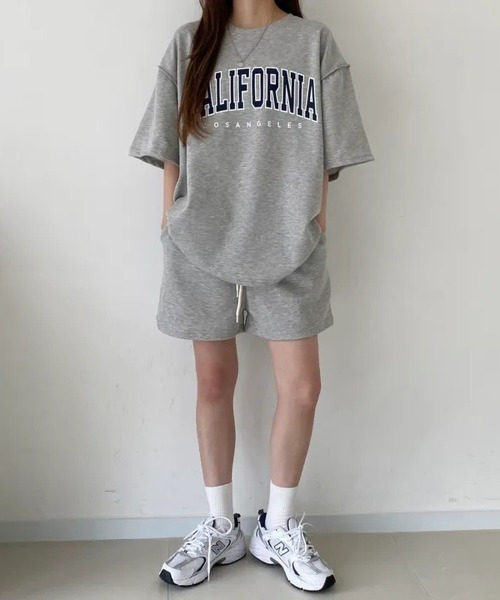 NEW GENTLEMAN(ニュージェントルマン)の「【2点SET】CALIFORNIA セットアップ T&ショーツ(Tシャツ/カットソー・メンズ・ライトグレー/ブラック/グレー・M/L/XL)」の19枚目の写真