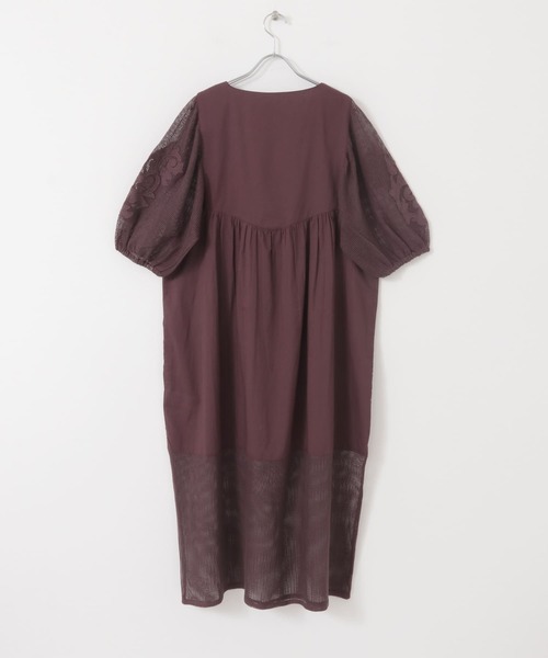 バーガンディ メッシュ 半袖ワンピース セール】インドシシュウメッシュワンピース（ワンピース）｜SENSE OF