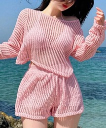 FREE STYLISTS（フリー スタイリスト）の「Y2K シアートップスング ビキニ セットアップ 体型カバー 水着 3点セット レディース セパレート（水着）」