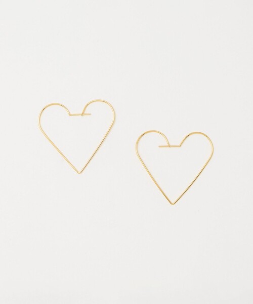 SILVER925 ゴールドプレーティング ハート ピアス（ピアス（両耳用