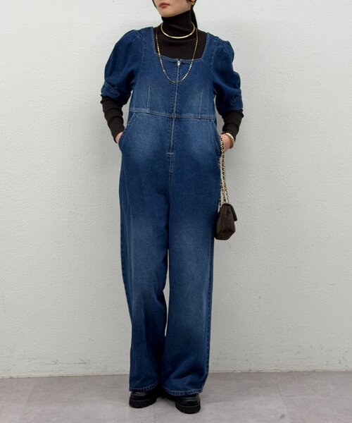 LOUNGEDRESS(ラウンジドレス)の「デニムパフオールインワン(つなぎ/オールインワン・レディース・ブルー・SMALL/MEDIUM)」の10枚目の写真