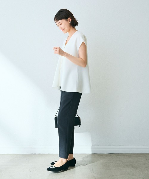 CROSS FUNCTION（クロスファンクション）の「《洗える》ペプラムニットベスト【CROSS FUNCTION/クロスファンクション】（ベスト・レディース・ブラック/オフホワイト/アイボリー・M/L/LL）」の17枚目の写真