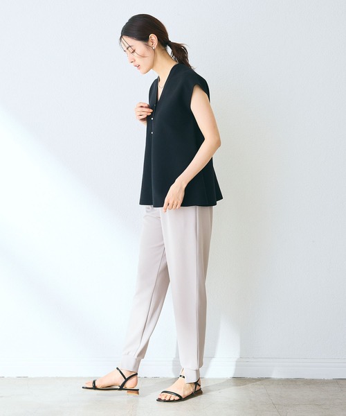 CROSS FUNCTION（クロスファンクション）の「《洗える》ペプラムニットベスト【CROSS FUNCTION/クロスファンクション】（ベスト・レディース・ブラック/オフホワイト/アイボリー・M/L/LL）」の11枚目の写真