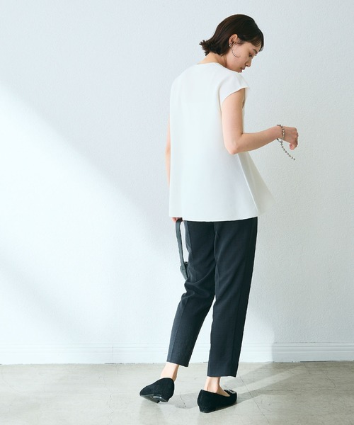 CROSS FUNCTION（クロスファンクション）の「《洗える》ペプラムニットベスト【CROSS FUNCTION/クロスファンクション】（ベスト・レディース・ブラック/オフホワイト/アイボリー・M/L/LL）」の19枚目の写真