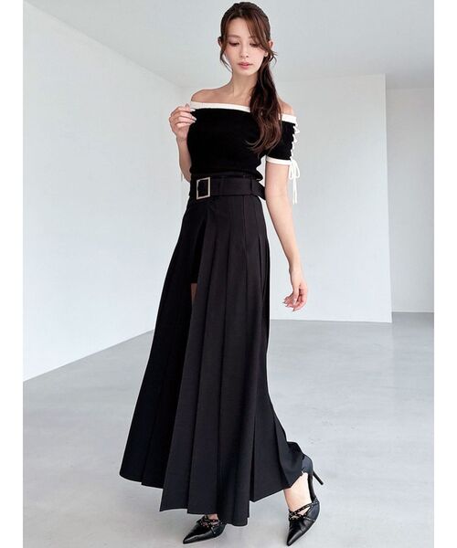 RESEXXY（リゼクシー）の「ワイドプリーツレイヤードフレアスカート（スカート・レディース・グレー/ブラック/レッド・FREE）」の21枚目の写真