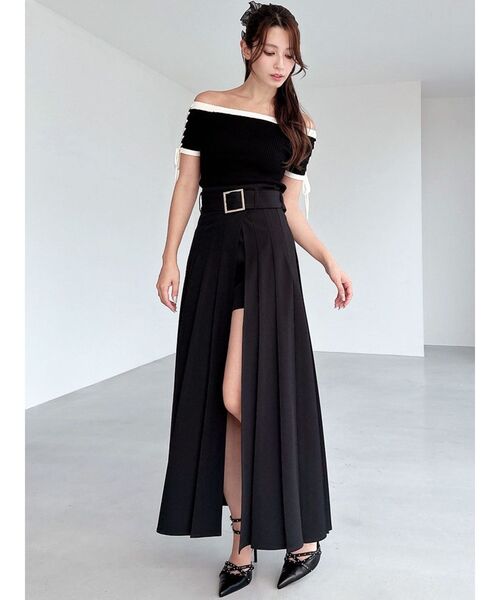 RESEXXY（リゼクシー）の「ワイドプリーツレイヤードフレアスカート（スカート・レディース・グレー/ブラック/レッド・FREE）」の20枚目の写真