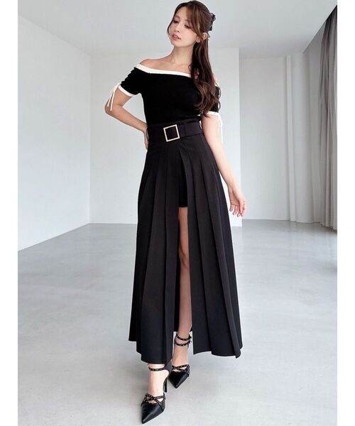 RESEXXY（リゼクシー）の「ワイドプリーツレイヤードフレアスカート（スカート・レディース・グレー/ブラック/レッド・FREE）」の18枚目の写真