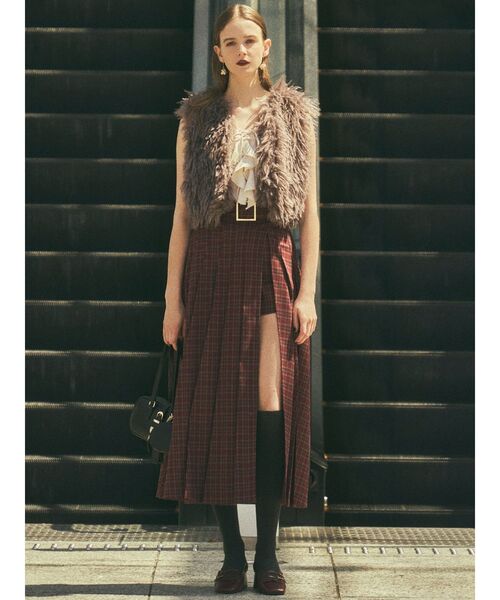 RESEXXY（リゼクシー）の「ワイドプリーツレイヤードフレアスカート（スカート・レディース・グレー/ブラック/レッド・FREE）」の17枚目の写真