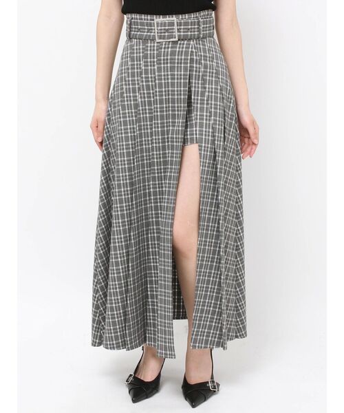 RESEXXY（リゼクシー）の「ワイドプリーツレイヤードフレアスカート（スカート・レディース・グレー/ブラック/レッド・FREE）」の4枚目の写真