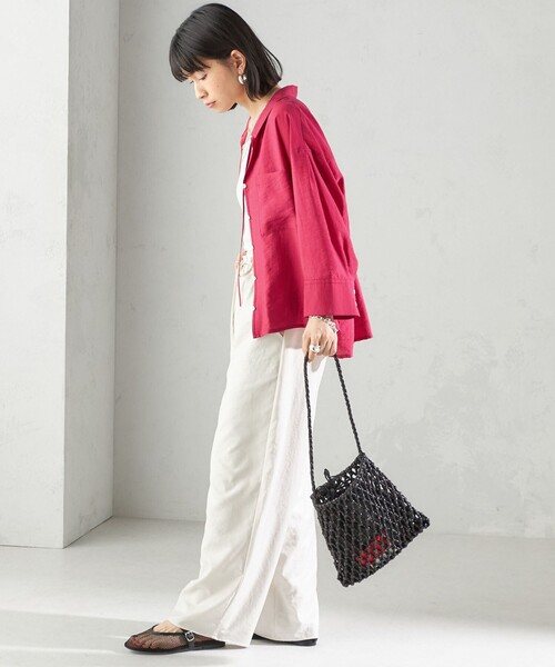 手洗い可能〉シアー シルク混 オープンカラー シャツ（シャツ