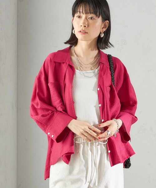 古着 ピンク シルクブラウスシャツ Amazon | [Foreted] シルク シャツ レディース 無地 カラー 光沢