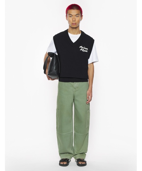 MAISON KITSUNE メゾンキツネ　カーディガン　Lサイズ セール】MAISON KITSUNE HANDWRITING VEST（ベスト）｜Maison