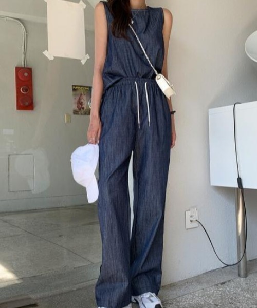 Aelina（エリナ）の「デニムセットアップ（セットアップ・レディース・ブルー・F）」の11枚目の写真