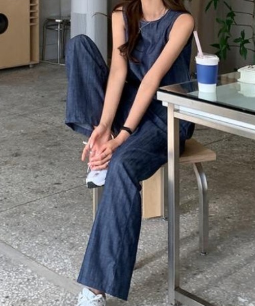 Aelina（エリナ）の「デニムセットアップ（セットアップ・レディース・ブルー・F）」の7枚目の写真