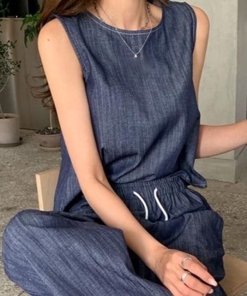 Aelina（エリナ）の「デニムセットアップ（セットアップ・レディース・ブルー・F）」の21枚目の写真