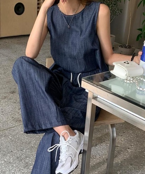 Aelina（エリナ）の「デニムセットアップ（セットアップ・レディース・ブルー・F）」の5枚目の写真