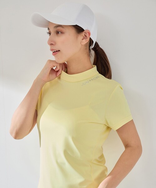 セール】ラインストーン半袖モックプルオーバー（Tシャツ