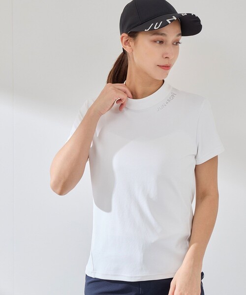 JUN&ROPE'(ジュンアンドロペ)の「ラインストーン半袖モックプルオーバー/UV・速乾・接触冷感(Tシャツ/カットソー・レディース・ホワイト/ブラック/イエロー・L/M/S)」の19枚目の写真