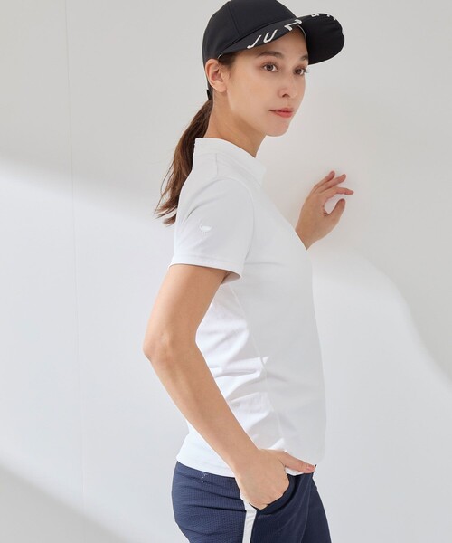 JUN&ROPE'(ジュンアンドロペ)の「ラインストーン半袖モックプルオーバー/UV・速乾・接触冷感(Tシャツ/カットソー・レディース・ホワイト/ブラック/イエロー・L/M/S)」の18枚目の写真