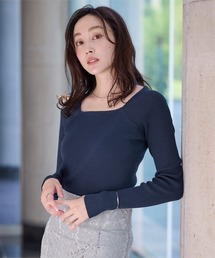 UR'S（ユアーズ）の「スクエアネックラグランスリーブリブニット（ニット/セーター）」