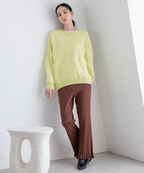 LOWRYS FARM（ローリーズファーム）の「スウェットライクニット　581146（ニット/セーター・レディース・レッド/チャコールグレー/グレー/イエロー・FREE）」の13枚目の写真