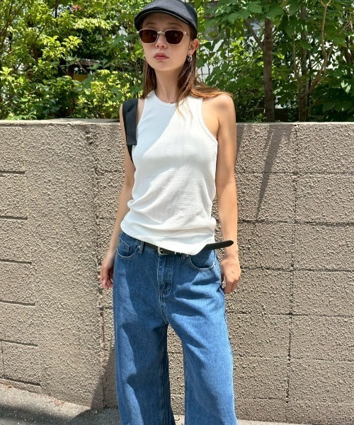 HANNE（アン）の「ロールアップワイドデニム（デニムパンツ・レディース・ブルー・SMALL/MEDIUM）」の21枚目の写真