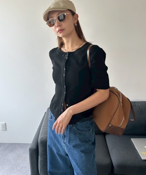 HANNE（アン）の「ロールアップワイドデニム（デニムパンツ・レディース・ブルー・SMALL/MEDIUM）」の5枚目の写真