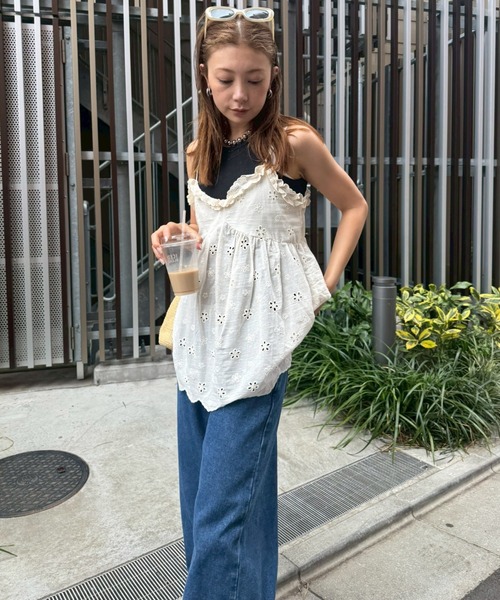 HANNE（アン）の「ロールアップワイドデニム（デニムパンツ・レディース・ブルー・SMALL/MEDIUM）」の8枚目の写真