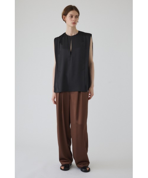RIM.ARK(リムアーク)の「Satin chic vest サテンシックベスト(Tシャツ/カットソー・レディース・ブラウン/カーキ/ブラック・FREE)」の8枚目の写真