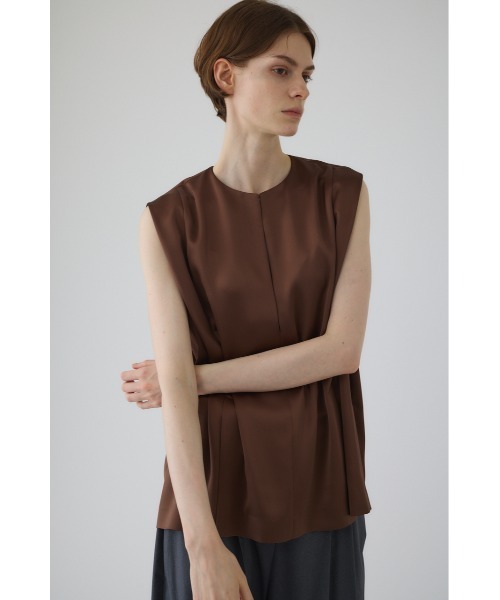 RIM.ARK(リムアーク)の「Satin chic vest サテンシックベスト(Tシャツ/カットソー・レディース・ブラウン/カーキ/ブラック・FREE)」の22枚目の写真