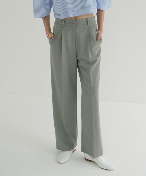 CLANE(クラネ)の「2WAY TUCK STRAIGHT PANTS(その他パンツ・レディース・アイボリー/ブラック/オレンジ/グレー・0/1/2)」の4枚目の写真