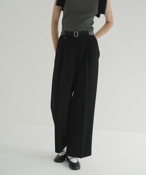 CLANE(クラネ)の「2WAY TUCK STRAIGHT PANTS(その他パンツ・レディース・アイボリー/ブラック/オレンジ/グレー・0/1/2)」の3枚目の写真